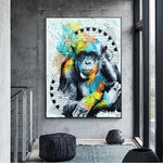 Peinture Chimpanzé Coloré