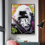 Peinture Gorille Doigt Dans Le Nez