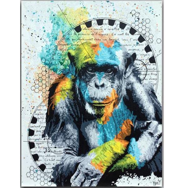 ▷ Tableau Singe Multicolore  Toile imprimée d'un primate coloré