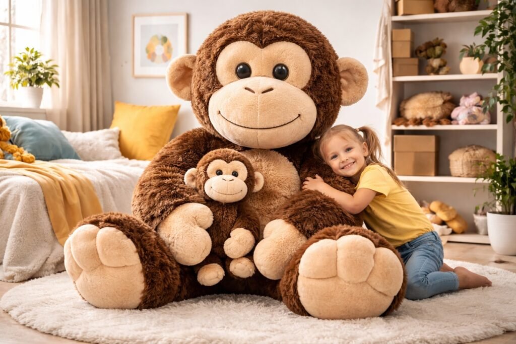 Singe en Peluche Géante