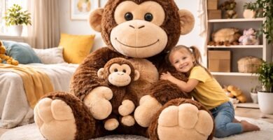 Singe en Peluche Géante